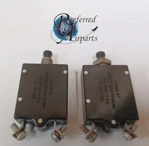 Lot of 2 Used Wood Electric Piper Aircraft Circuit Breakers, p/n 454-659